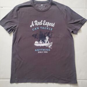 Rainforest Size medium Gray Short Sleeve Polyester Shirt